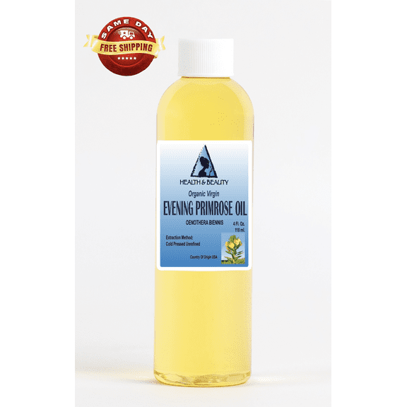 Evening primrose oil unrefined organic carrier cold pressed pure 4 oz