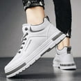 thumbnail image 6 of Mens Shoes,Men Autumn Winter High Top Casual Thick Sole Versatile Athletic Leisure Footwear Durable Comfortable Walking Shoe,Shoes for Men,White,8, 6 of 8