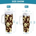 thumbnail image 3 of Vintage Flowers and Vines Tumbler with Handle and Straw Lid 40 oz Insulated Vacuum Water Bottle Stainless Steel Travel Cup, 3 of 9