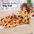 thumbnail image 5 of PMONPA Wearable Blanket Hoodie, Flannel Sherpa Fleece, Warm and Cozy Giant Sweatshirt for Adult, Woman and Man, One Size Fits All (Cat), 5 of 7