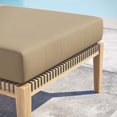 thumbnail image 7 of Ottoman Lounge Chair, Brown Natural, Teak Wood, Outdoor Patio Balcony Cafe Bistro Garden Hospitality Restaurant, Modern Contemporary HB34219, 7 of 7