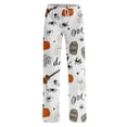 thumbnail image 4 of Pajama Pants for Women Halloween Pumpkin Ghost Print Soft Stretch Drawstring Comfy Pants, 4 of 5
