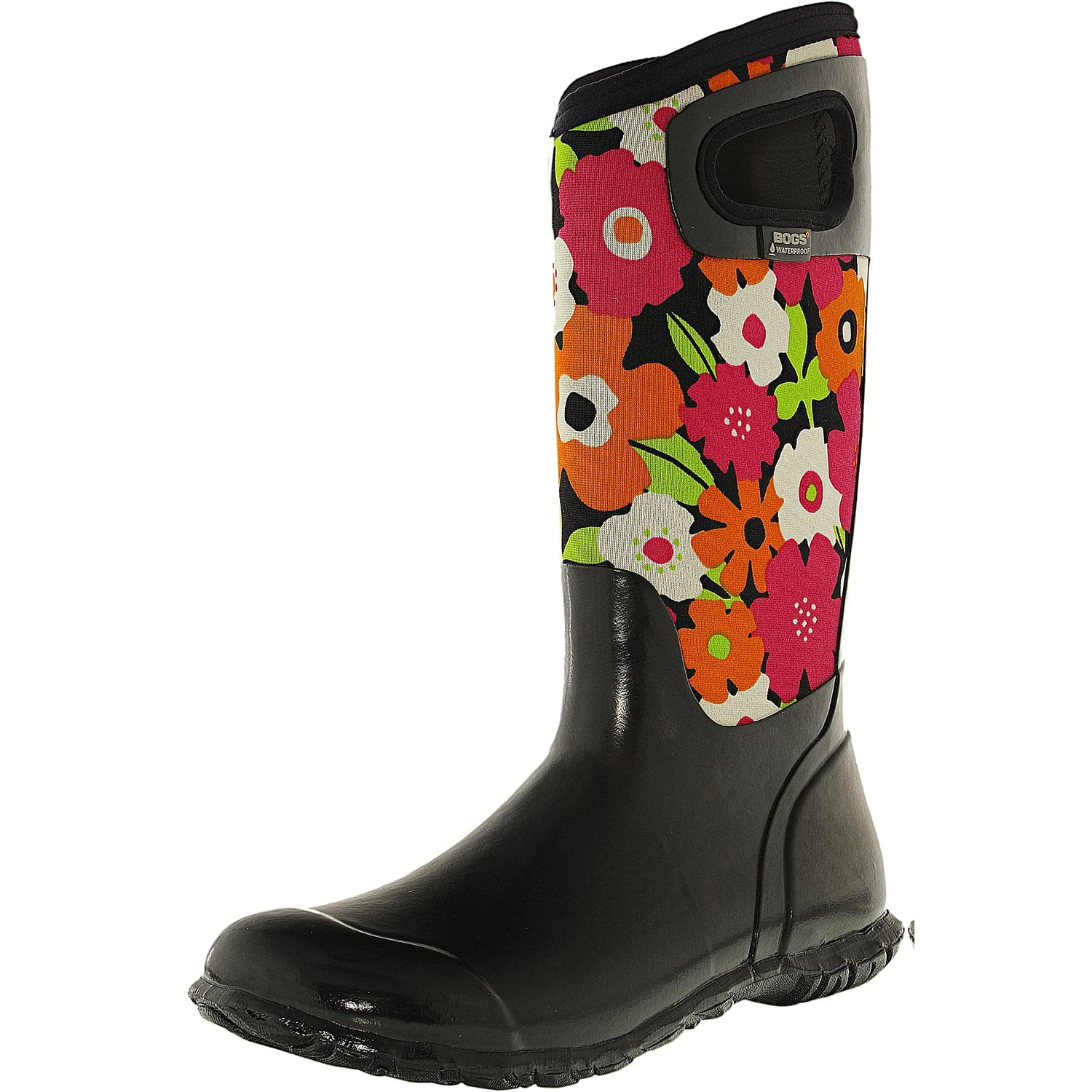 Bogs Women's North Hampton Spring Flowers Fabric Black Multi AnkleHigh