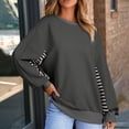 thumbnail image 2 of MeetoTime Sweat-Shirt en Coton Surdimensionné pour Femmes Mode Automne Manches Longues Col Rond Pull, 2 of 7