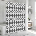 thumbnail image 6 of Vintage Bohemia Shower Curtain, Waterproof Shower Curtains for Bathroom, Abstract Geometric Art Simple Boho Dark Gray Washable Fabric Bathtub Curtain Set Bath Decor with 12 Hooks 72"x78", 6 of 8