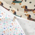 thumbnail image 4 of Homewish Cartoon Dachshund Twin Duvet Cover,Cute Dog Paw Prints Twin Bedding,Brown,Colorful Stars Reversible,2pcs,1 Duvet Cover and 1 Pillowcase, 4 of 6