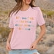 thumbnail image 3 of Camiseta clásica de algodón para mujer: top informal de manga corta y cuello redondo con frase inspiradora, 3 of 8