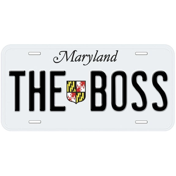 Maryland The Boss Novelty Car Auto License Plate