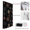 thumbnail image 6 of Black Christmas Blackout Curtains for Bedroom/Living Room, Pinch Pleated Black Out Curtains, Winters Colorful Snowflakes Patterned Room Darkening Window Drapes with Hooks 2 Panels, 39"x70", 6 of 8