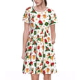 thumbnail image 1 of Disketp Christmas Hat Cute Puppy para Vestido de Manga Corta para Mujeres, Vestidos de Verano para Mujeres, Casual y Holgado para la Playa, 1 of 6
