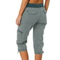 thumbnail image 4 of Charmgo Womens Capris Clearance, Womens Summer Multi Pocket Trousers Outdoor Casual Sports Cropped Pants Overalls Thin Loose Cargo Shorts Biker Shorts Women Capri Pants for Women Light Blue XXXL, 4 of 9