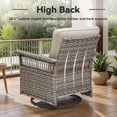 thumbnail image 5 of Opohoro 6 Pieces Patio Furniture Set, Outdoor Conversation Set with Gray Wicker Rattan, Patio Couch Set with Swivel Chair, Ottoman and Coffee Table, Ideal for Porch Balcony Garden, 5 of 15