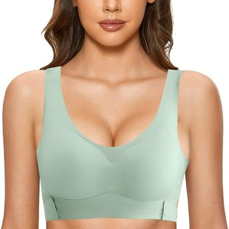 

Womens Sports Bras Wireless Bra Demi Bra With Racerback And Light Lift Wirefree Bra For Everyday Comfort(M Mint Green)