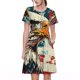 thumbnail image 1 of Easygdp Retro American Eagle para Vestido Transpirable de Mujer, Vestido Suelto de Manga Corta con Pliegues y Bolsillos para el Verano, 1 of 6