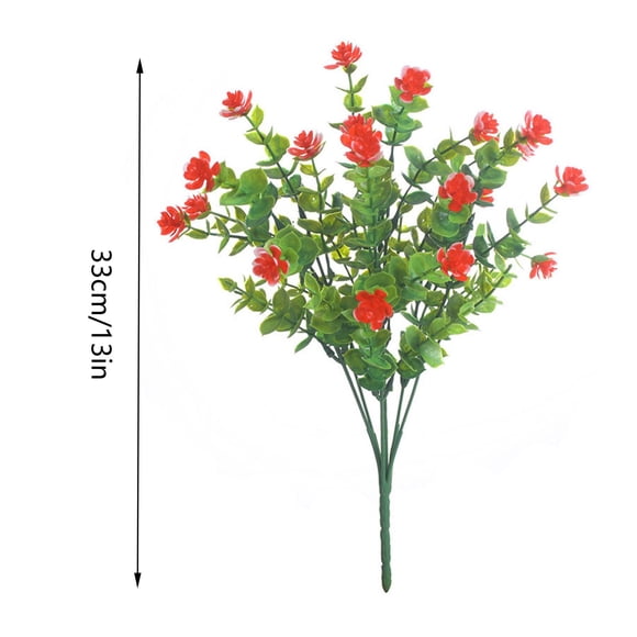 Flores artificiales para exteriores, arbustos de follaje artificial para decoración de jardín y porche | Plantas de plástico resistentes a los rayos UV que no requieren mantenimiento