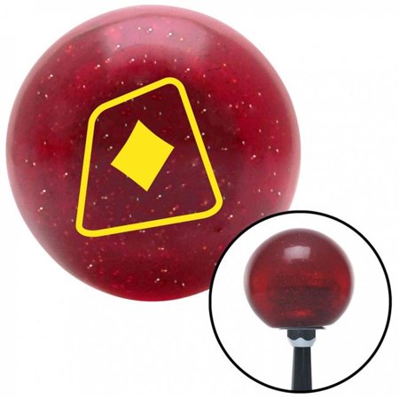 American Shifter Yellow Diamonds on a Card Red Metal Flake Shift Knob with M16 x 1.5 Insert Shifter Brody