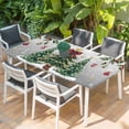 thumbnail image 2 of Christmas Tree Table Cloths for 3 Foot Rectangle Tables, Grey Retro Winter Ball Berry Snowflakes Patio Waterproof Elastic Fitted Tablecloths, Washable Rectangular Table Cover for Camping, 2 of 8