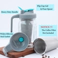 thumbnail image 5 of Wide Mouth Mason Jar pitcher With Pour Spout Handle Lids, 32 OZ Wide Mouth Leaking Proof 1 Quart Glass Pitchers Canning Jar With Flip Cap Heavy Duty, 5 of 6