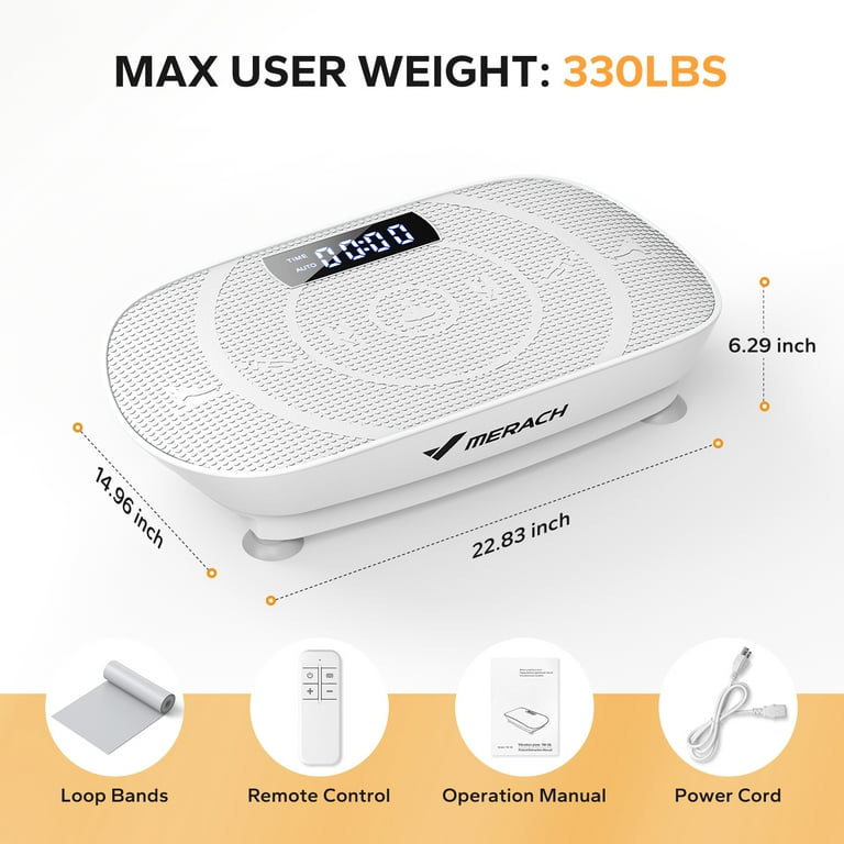 MERACH Vibration Plate Home Workout Fitness Trainer Weight Loss Toning 300lbs Gray Walmart