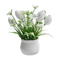 thumbnail image 2 of Simulated Spotted Egg Mini Potted Plant, Easter Decorative Centerpiece With Artificial Foliage, for Tabletop Display, White, 2 of 6