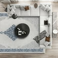 thumbnail image 3 of Blue Oriental Area Rugs for Living Room Washable Rugs Boho Moroccan Area Rug Soft Neutral Geometric Bohemian Carpet Distressed Indoor Rug for Bedroom Dining Room Office Foldable Nonslip Rug, 3 of 9