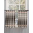 thumbnail image 5 of Western Texas Star Retro Bathroom Window Curtain, Country Vintage Black Beige Plaid Light Filtering Coffee Kitchen Curtains, Bedroom Living Room Curtains 2 Panel 84"x45", 5 of 6
