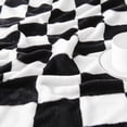 thumbnail image 4 of Checkered Flannel Throw Blanket, Soft Cozy Checkerboard Grid Pattern Fleece Blanket for Couch Bed Sofa, Black 60 x 80 Inches, 4 of 6