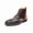 Brown, variant on Men's Chelsea boots Boots – Lace-Up Leather Ankle Boots with Tweed Panel & Orange Accent Heel – Fashion Retro Wingtip Dress Shoes for Fall/Winter