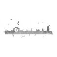 thumbnail image 2 of Quach, Anna 18x9 Black Ornate Wood Framed with Double Matting Museum Art Print Titled - London Skyline, 2 of 4