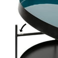thumbnail image 3 of Kate and Laurel Nira Modern Round Two Tier Coffee Table, 26 Inch Diameter, Teal and Black, Decorative Glam Coffee Table for Storage and Display, 3 of 7