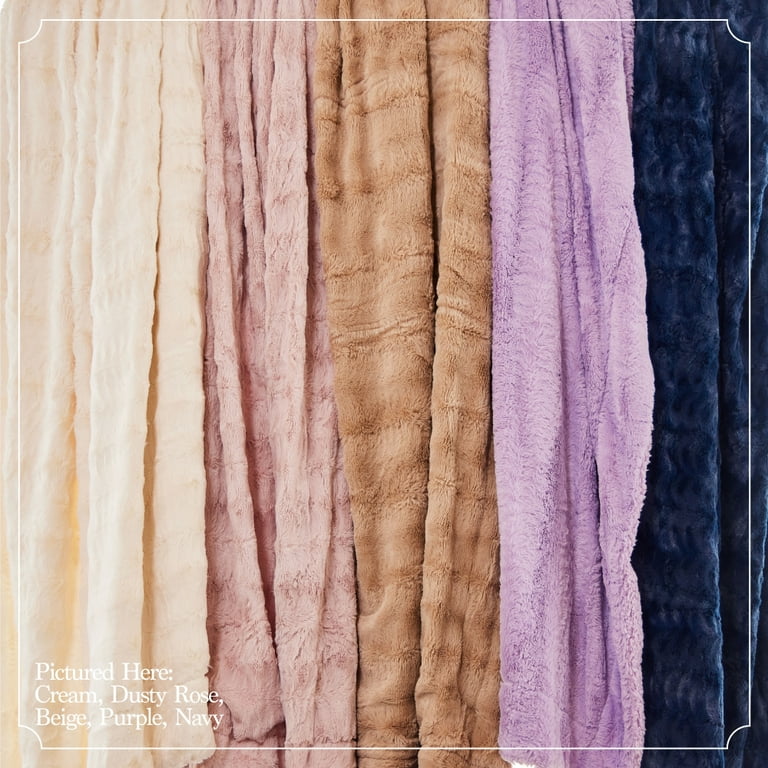 The Connecticut Home Company Green Faux Fur Sherpa Throw, 65” x 50