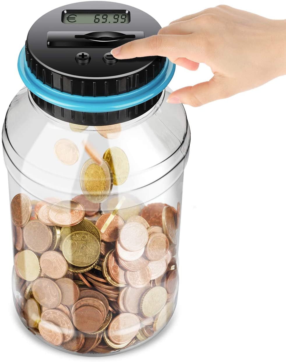 Kids Christmas Gift Saving Money Jar Digital Piggy Bank Change Coin LCD Counter 
