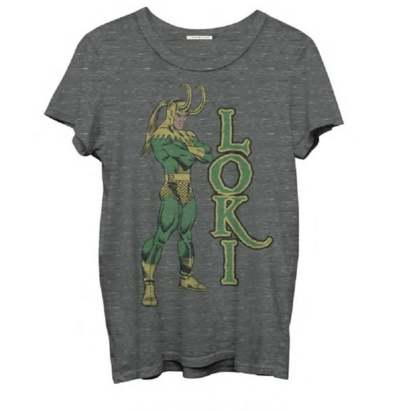 Junk Food Loki Heather Gray Juniors T-Shirt