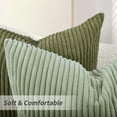 thumbnail image 2 of Pack of 2 Corduroy Decorative Throw Pillow Covers 18x18 Inch Striped Spring Cushion Covers Cozy Boho Pillowcase Farmhouse Home Decor Soft Accent Cushion Case for Couch Sofa Bed, 2 of 7