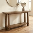 thumbnail image 5 of Finmind 63" Solid Wood Console Table, Farmhouse 2-Tier Entryway Sofa Table for Living Room, Hallway, Easy Assembly, Natural Rustic Brown, 5 of 7