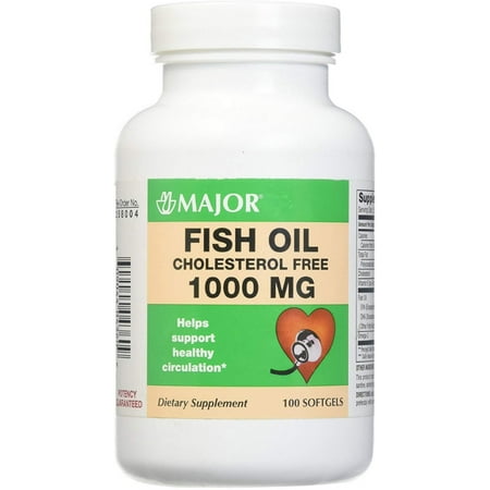 3 Pack - Major Fish Oil Cholesterol Free 1000MG 100 Soft Gels per Bottle 1