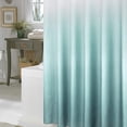 thumbnail image 4 of Textured Fabric Bath Shower Curtain, Polyester Ombre Shower Curtains for Bathroom, Waterproof Shower Curtain Liner with 12 Hooks,Machine Washable，Teal, 4 of 6