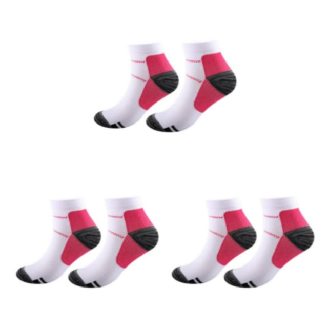 Dalazy Lot de 2/lot Chaussettes de Sport à Séchage Rapide et Évacuation de l'Humidité pour Femmes Grande Flexibilité Rouge rose P/M 3ensemble