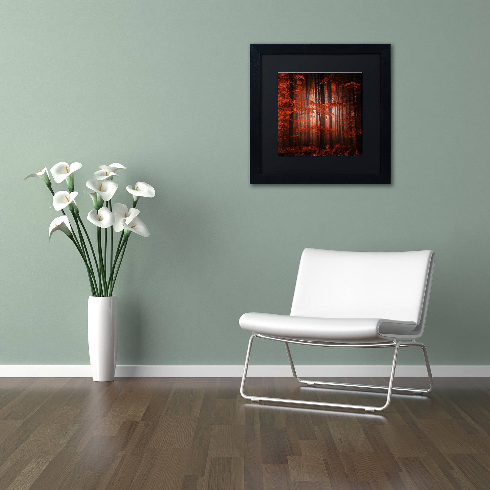 Trademark Fine Art "Red Parallel Universe" Canvas Art by Philippe Sainte-Laudy Black Matte, Black Frame