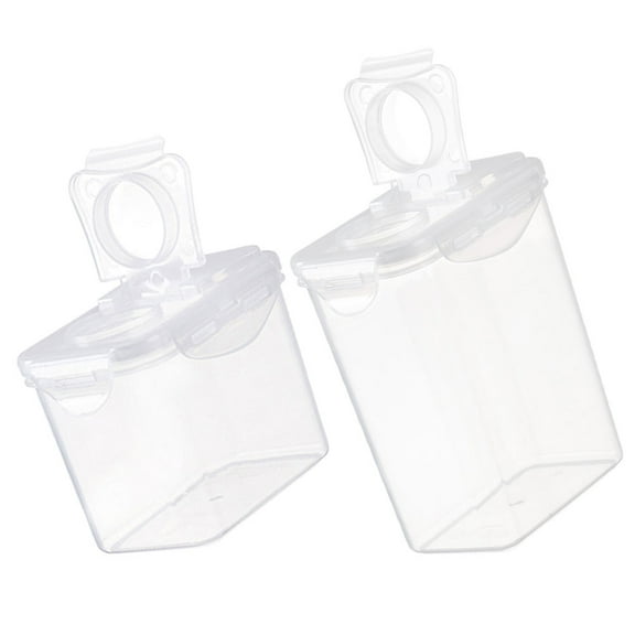 LEORX 2Pcs Plastic Containers with Airtight Lids Clear Jars for Tea Grains Storage