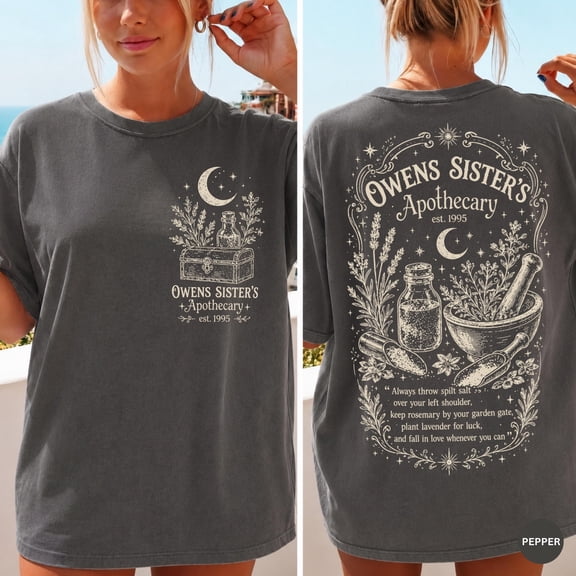 Owens Sisters Apothecary Shirt, Witchy Halloween Tee, Moon Herb Cottagecore Sweatshirt, Halloween Gift