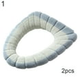 thumbnail image 2 of Cheers.US 2Pcs Thicker Bathroom Soft Toilet Seat Cover Pad-Warmer Stretchable Fibers Easy Installation Cushioned Lid Covers, Washable and Comfortable Toilet Seat Cover Pads, 2 of 7