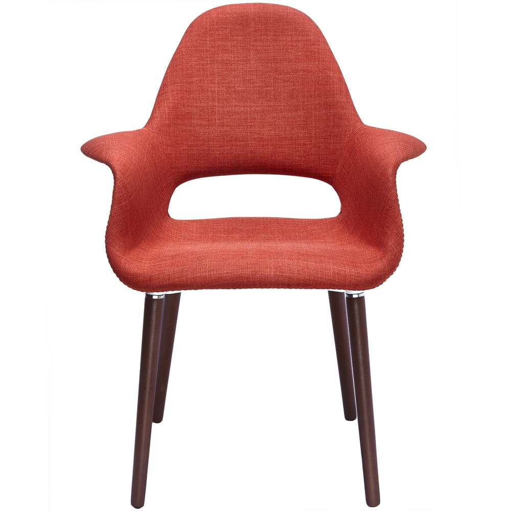 2xhome Orange Mid Century Modern Upholstered Fabric Organic Accent
