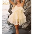 thumbnail image 4 of Women Summer Tulle Dress Puffy Layered Ruffle Short Tube Dress Strapless Off-should Beach Party Dress, 4 of 5