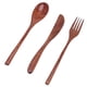 thumbnail image 4 of Vajilla de madera para viajes, juego de cubiertos de madera, juego de cubiertos de madera para raspar, juego de cuchara, tenedor y cortador de madera, calidad en la que puede confiar, 4 of 12