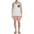 thumbnail image 4 of No Boundaries Men's & Big Men's 7" Printed Swim Trunks, 4 of 4