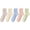 Multicolor 3, variant on MEICHEN Women's Solid Color Crew Socks 5 Pairs Thin Breathable Athletic Socks Casual Cotton Mid Calf Socks for Sports Running Daily Wear