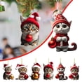 thumbnail image 4 of TIELUTT 2D Acrylic Cartoon Funny Christmas Cat Christmas Tree Pendant Acrylic Christmas Cartoon Cute Christmas Cards Blank Banner Holder Table Yard Signs Customized Letters Flower Pot Stake Cards, 4 of 4