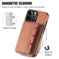 thumbnail image 7 of Case for iPhone 15 Pro,Decase Premium Fabric Hybrid Wallet Phone Cover RFID Blocking Card Slots Holder Shockproof Anti-Scratch Support Magnetic Car Mount - brown, 7 of 7