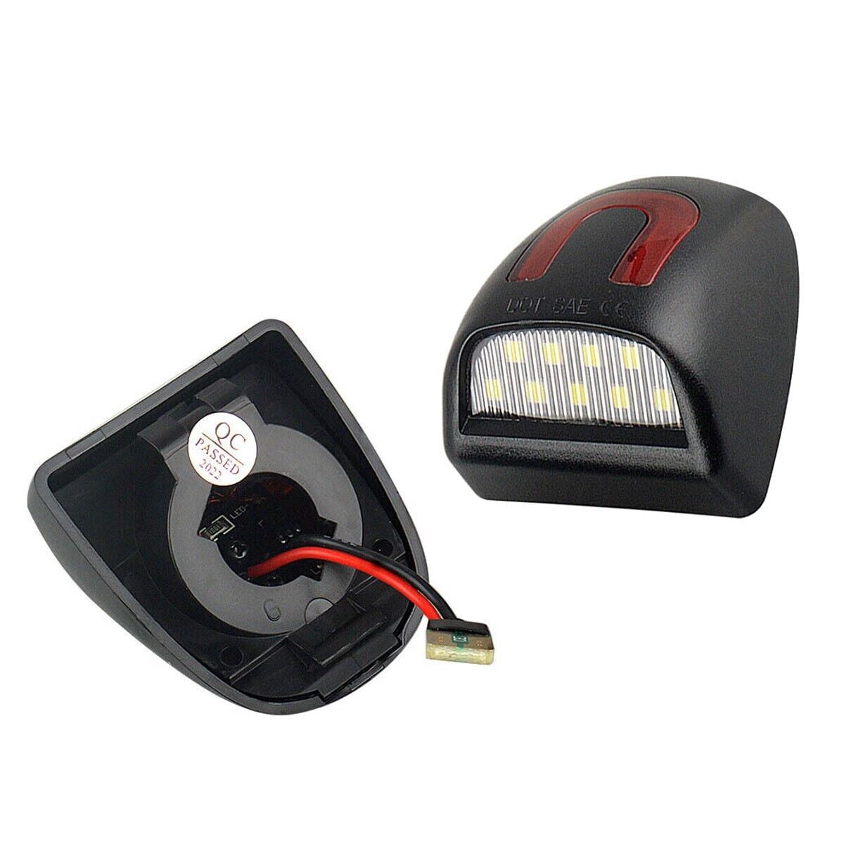 2X LED License Plate Light Red DRL Tube Lamp For Silverado GMC Sierra 1500 2500